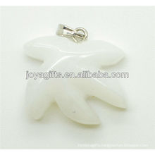 Wholesale natural white jade maple leaf pendant